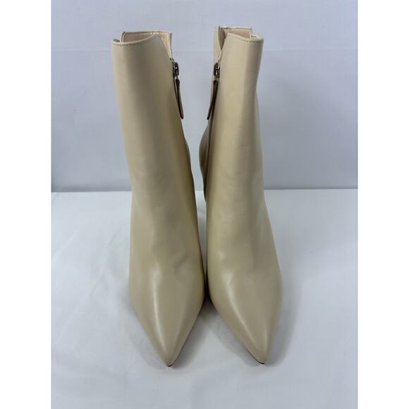 NIB Schutz Betsey Ankle Boot Eggshell Cream Leather Deluxe Nappa 9.5 B Stiletto - Picture 2 of 10